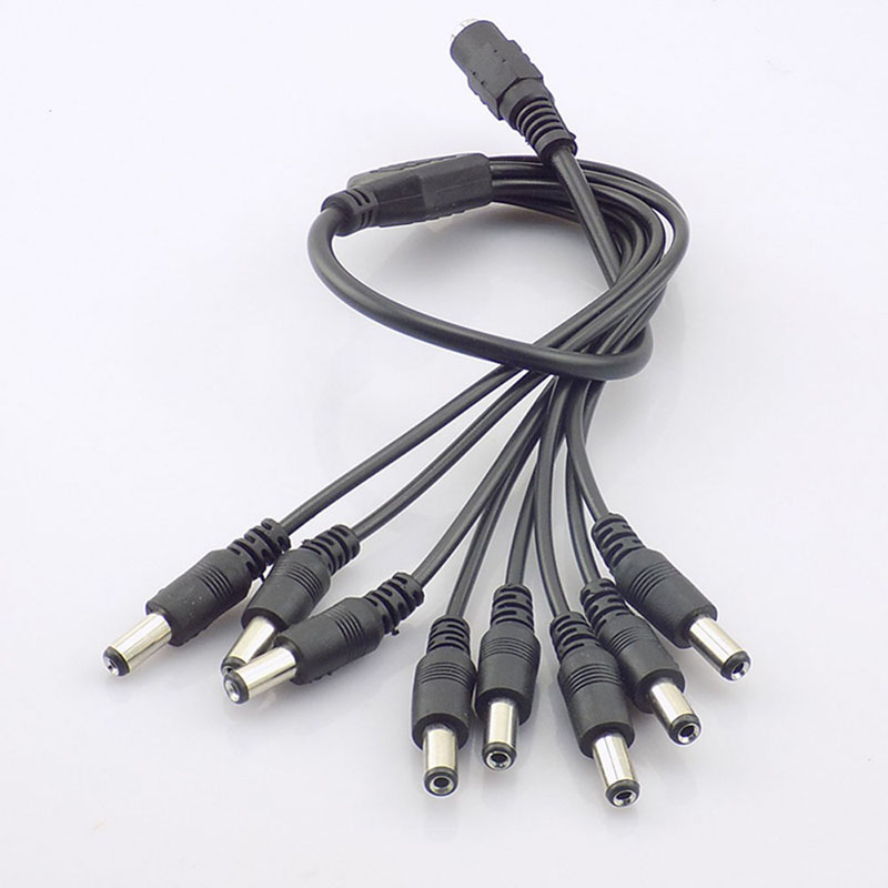 CCTV Security Camera 1 DC Female To 2/3/4/5/8 Male Plug Power Cord Adapter Connector Cable Splitter For LED Strip Light-1PCS CCTV Security Camera 1 DC Female To 2/3/4/5/8 Male Plug Power Cord Adapter Connector Cable Splitter For LED Strip Light-1PCS